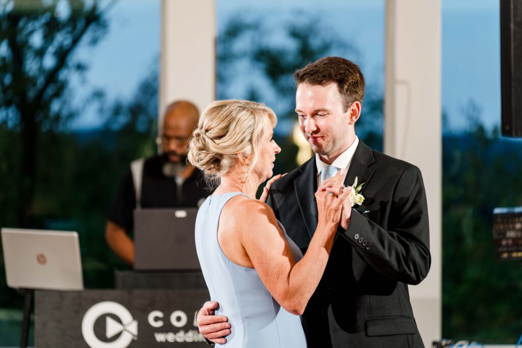 Mother of groom and groom share their mother son dance