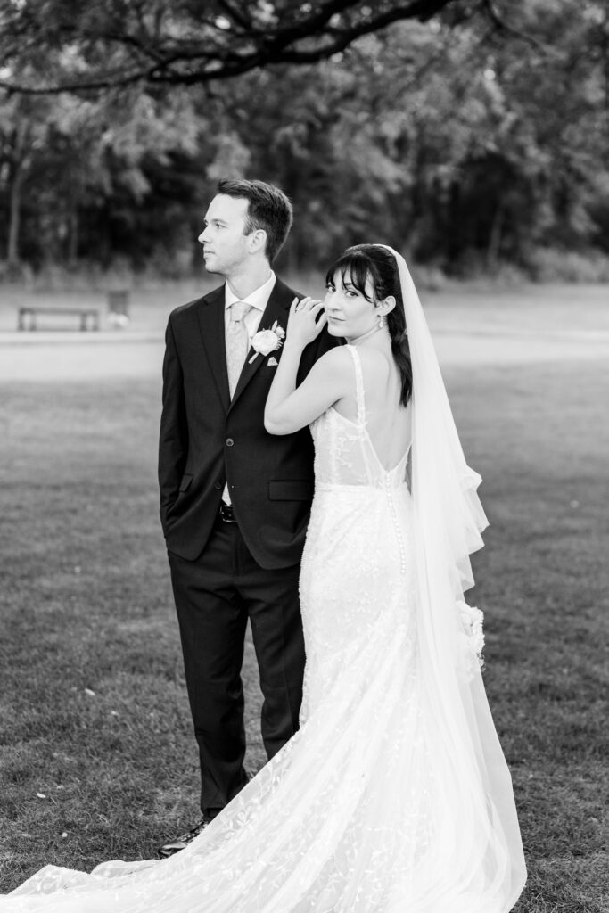 Timeless Classic Grand Rapids Black and WHite Wedding Portrait